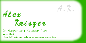alex kaiszer business card